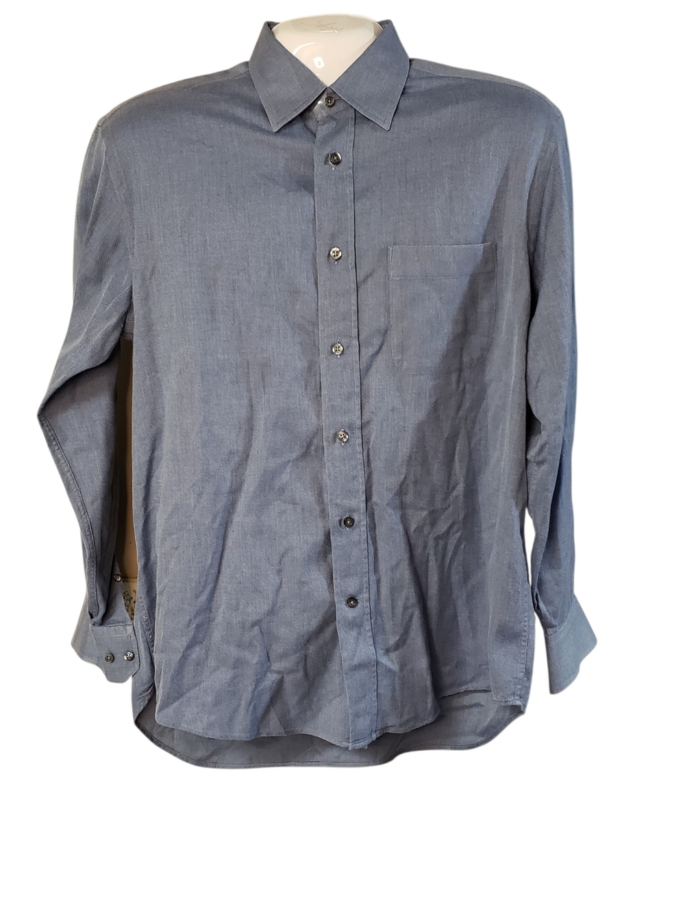 CANALI Men's Long-Sleeve Button-Up Shirt in Blue Made In ITALY Size L